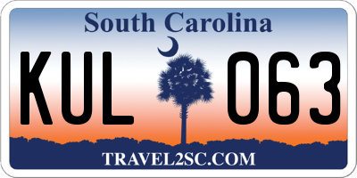 SC license plate KUL063