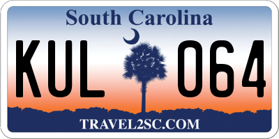 SC license plate KUL064