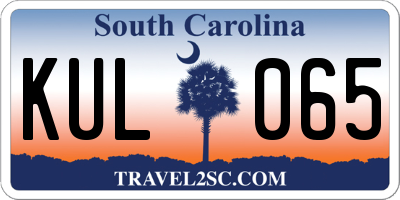 SC license plate KUL065