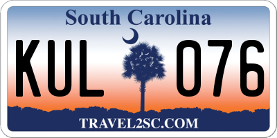 SC license plate KUL076
