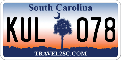 SC license plate KUL078