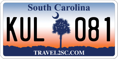 SC license plate KUL081
