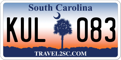 SC license plate KUL083
