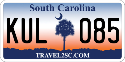 SC license plate KUL085