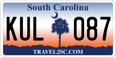 SC license plate KUL087