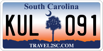 SC license plate KUL091