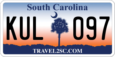SC license plate KUL097