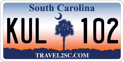 SC license plate KUL102