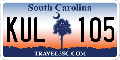 SC license plate KUL105
