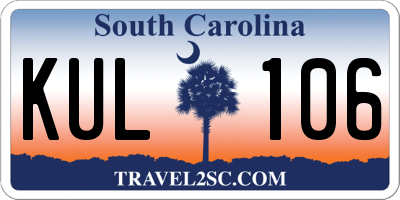 SC license plate KUL106