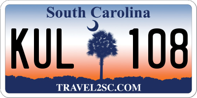 SC license plate KUL108