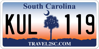 SC license plate KUL119