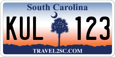SC license plate KUL123