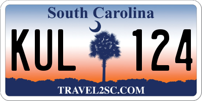 SC license plate KUL124
