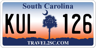 SC license plate KUL126
