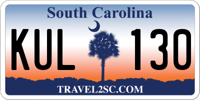 SC license plate KUL130