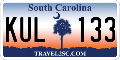 SC license plate KUL133
