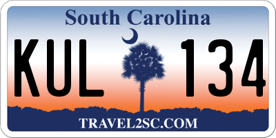 SC license plate KUL134
