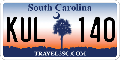 SC license plate KUL140