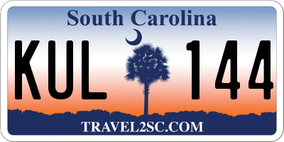 SC license plate KUL144