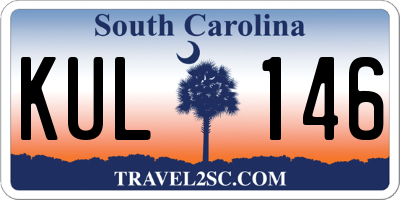 SC license plate KUL146