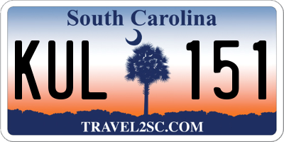 SC license plate KUL151