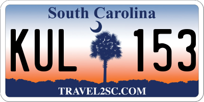 SC license plate KUL153