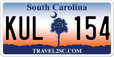 SC license plate KUL154