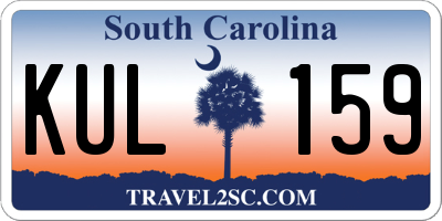 SC license plate KUL159