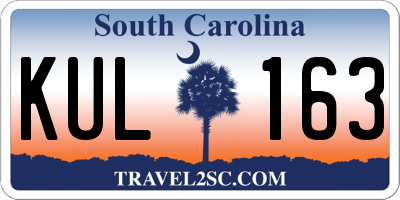 SC license plate KUL163