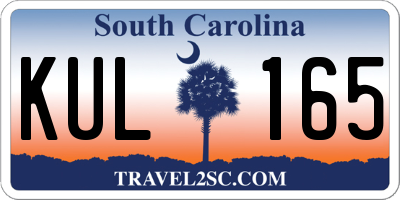SC license plate KUL165