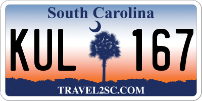 SC license plate KUL167