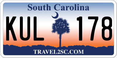 SC license plate KUL178