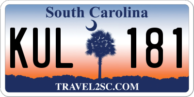 SC license plate KUL181