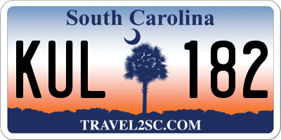 SC license plate KUL182