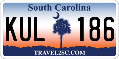 SC license plate KUL186