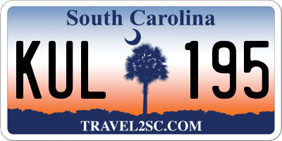SC license plate KUL195