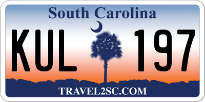 SC license plate KUL197