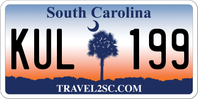 SC license plate KUL199
