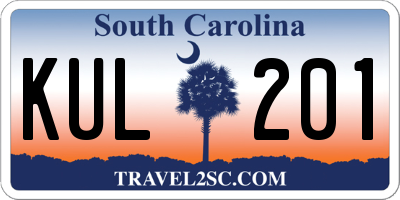 SC license plate KUL201