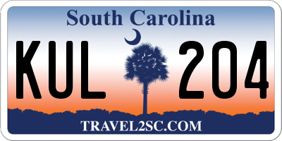 SC license plate KUL204