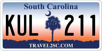 SC license plate KUL211