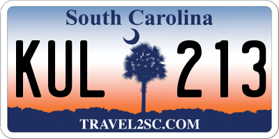 SC license plate KUL213