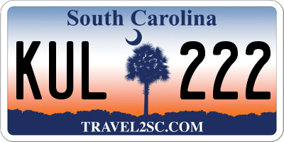 SC license plate KUL222