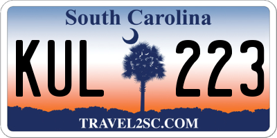 SC license plate KUL223