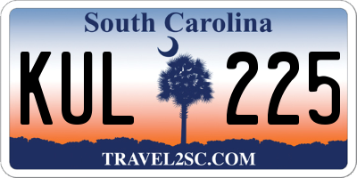 SC license plate KUL225