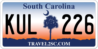 SC license plate KUL226