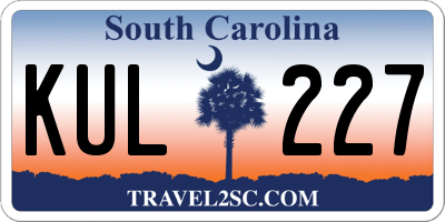 SC license plate KUL227