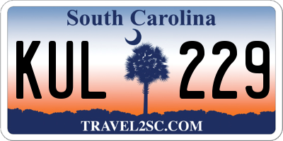 SC license plate KUL229