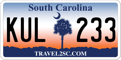 SC license plate KUL233